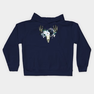 Boho horns with watercolor flowers T-Shirt Kids Hoodie